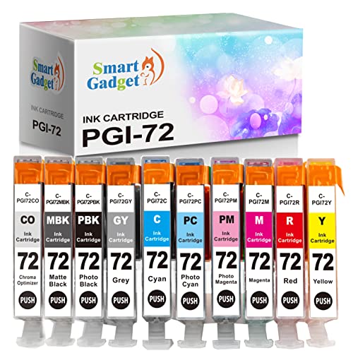 Upgrade Your Printer with Smart Gadget Ink: PGI-72 PGI 72 [10 Color] | Boost Pro-10 Pro10s Performance!