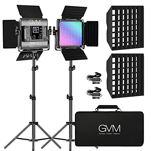 Vibrant GVM RGB LED Video Lights + Softboxes for Dynamic Video Lighting – App Controlled