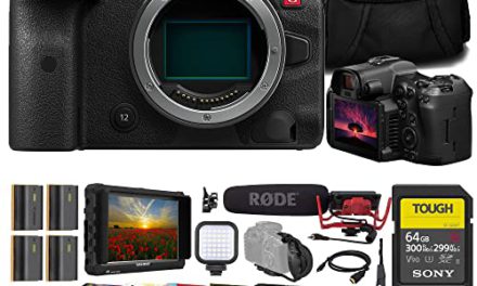 Powerful Canon EOS R5 C Camera Bundle: 4K Monitor, Rode VideoMic, Sony SD Card, Bag, Battery, Card Reader, LED Light & More!