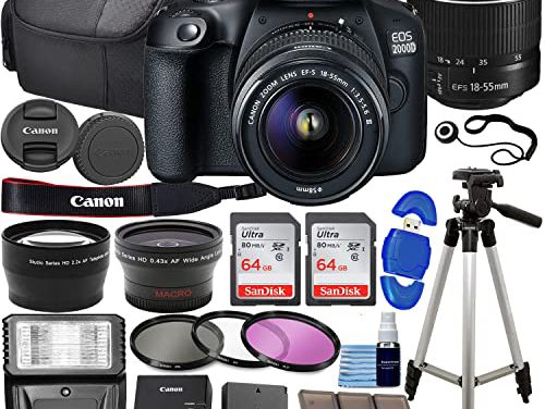 Capture stunning photos with the Canon EOS 2000D DSLR Camera Bundle