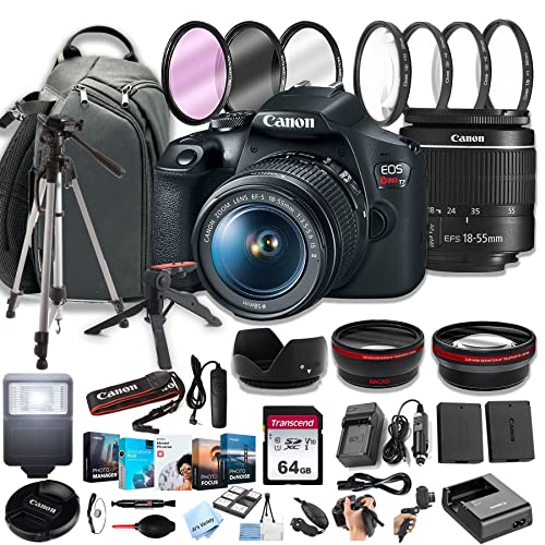 Get the Canon EOS Rebel T7 DSLR Camera Bundle with Sling Backpack and 64GB Memory Cards – Capture Stunning Photos!