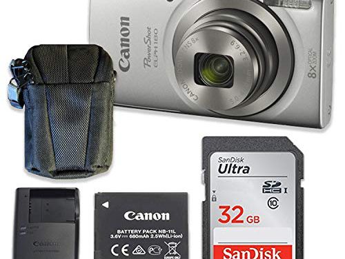 Capture Memories: Canon PowerShot ELPH 180 Camera – Silver + 32GB Memory + Case