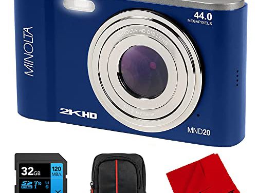 “Capture Memories: Minolta MND20-BL 44MP Ultra HD Camera Bundle”