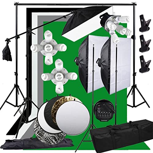 Complete Photography Studio Kit: Softbox, Lighting, Boom Arm, Backdrop, Stand