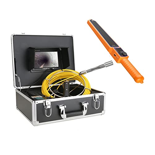 Powerful Sewer Inspection Camera: 7″ Monitor, Auto-Leveling, 512HZ Locator, IP68 Waterproof