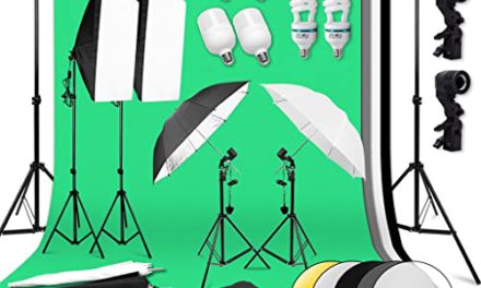 Ultimate Studio Photography Kit: MJWDP Background Support System with Softbox Umbrellas & Continuous Lighting