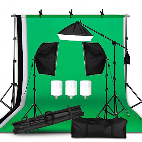 Capture the Perfect Shot: APAINI Photography Lighting Kit with Muslin Backdrops & Softbox