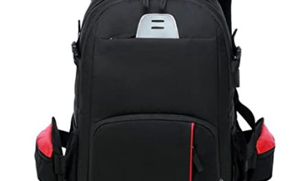 Capture Safely: Red DSLR Backpack with Laptop Compartment