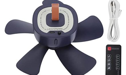 Portable Rechargeable Ceiling Fan: Remote Control, Hang Anywhere