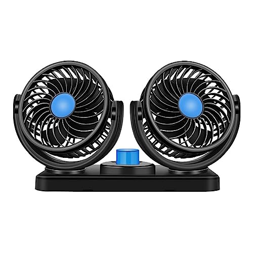 Powerful USB Car Fan: Dual-Head, 2-Speed, Silent Cooling