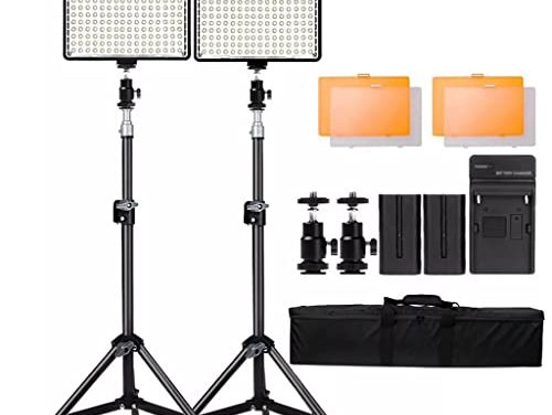 Capture Perfect Moments: WCFDM LED Video Light Set with Tripod and Filters