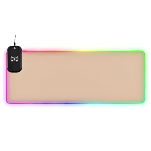 Ultimate Gaming XL Mouse Pad: Peach Puff with Wireless Charger!