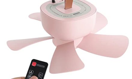 Portable Pink USB Ceiling Fan: Remote Control, Camping, Cooling