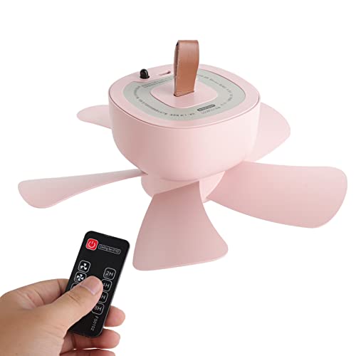 Portable Pink USB Ceiling Fan: Remote Control, Camping, Cooling