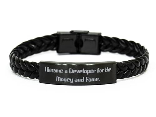 Transformed into a Dev for the Ultimate Braided Leather Bracelet – Ideal Gift for Fellow Programmers