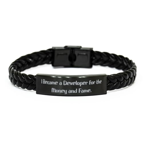 Transformed into a Dev for the Ultimate Braided Leather Bracelet – Ideal Gift for Fellow Programmers