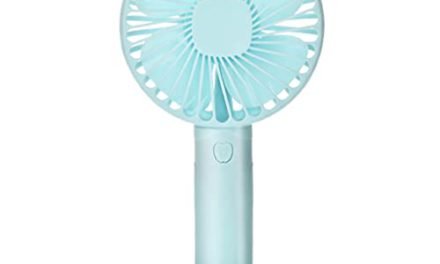 Powerful Blue Mini Fan: Quiet, Portable, Adjustable Speeds