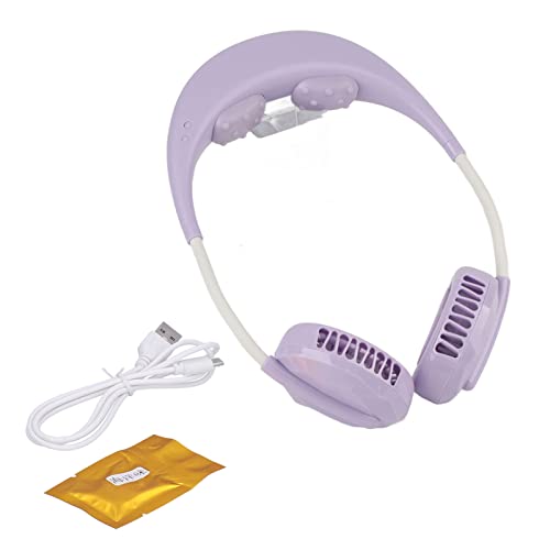 Portable USB Mini Neck Fan with Cooling and Aromatherapy – Purple