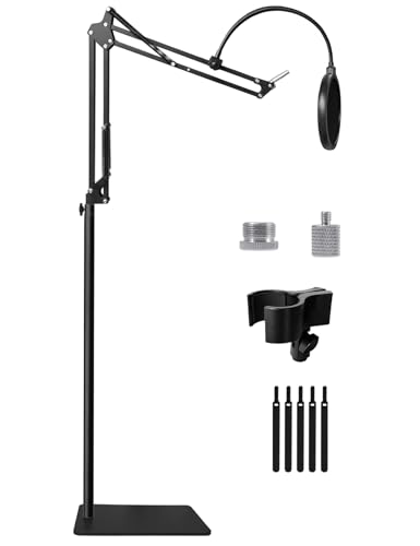 Powerful Mic Stand for Blue Yeti & More: Adjustable, Boom Arm, Pop Filter