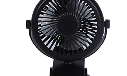 Portable Rechargeable USB Fan with 360° Rotation – Black