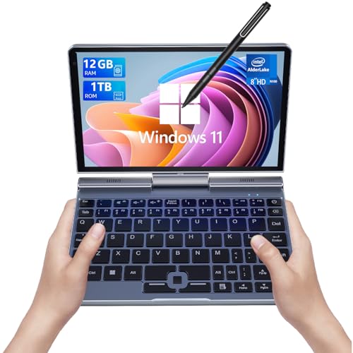 Powerful 8″ Touch Mini Laptop: Windows 11, Intel N100, 12GB RAM, 1TB SSD