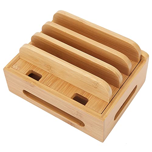 Organize & Charge Devices: Bamboo Stand for Phones & Tablets