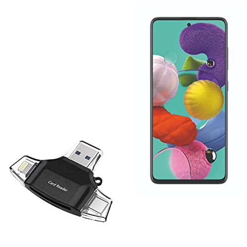 Enhance Galaxy A51 5G: BoxWave Smart Gadget – AllReader SD & microSD Card Reader