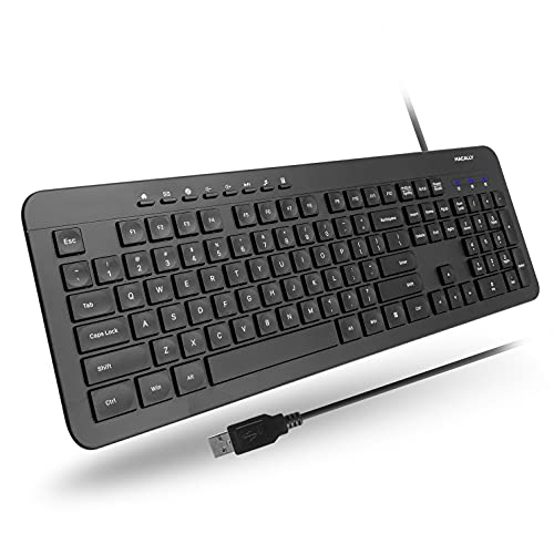 Slim Wired Keyboard with Numeric Keypad – Boost Productivity and Comfort