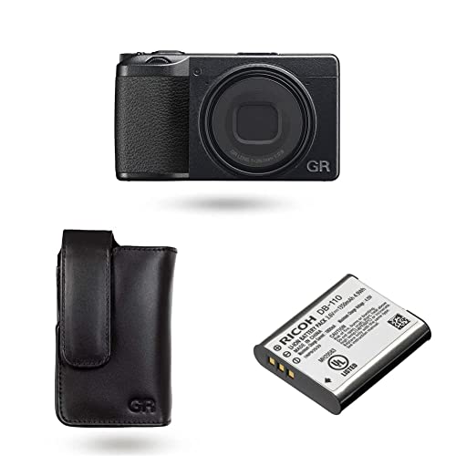 Upgrade Your Photography: Ricoh GR IIIx Black Camera Bundle with Soft Case & Battery