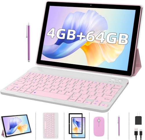 Ultimate Tablet Bundle: 2-in-1 Tab with Accessories, Android 11.0, 4GB RAM, 64GB ROM, Pink Tab