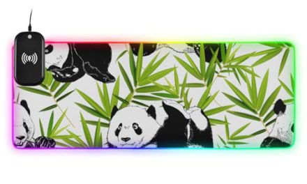Powerful Panda XL RGB Mouse Pad: Charge Your Phone, Game in Style