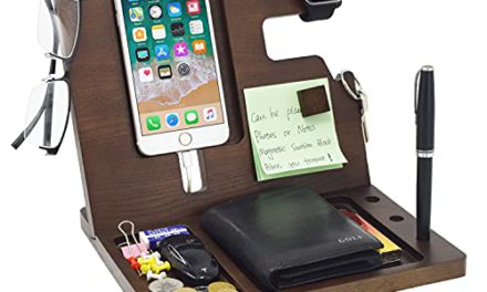 Gifts for Him: Stylish Wood Phone Dock & Organizer