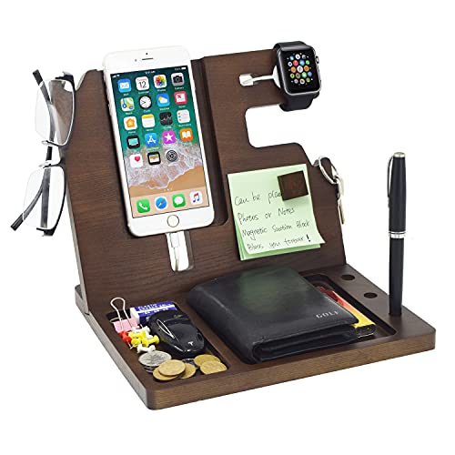 Gifts for Him: Stylish Wood Phone Dock & Organizer