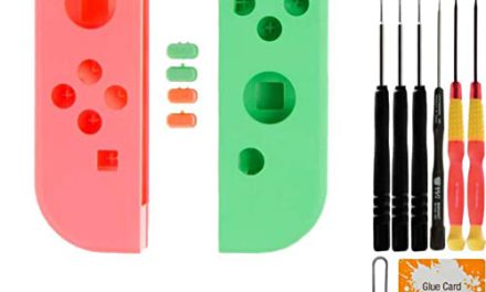 Nintendo Switch Controller Shell Housing in Vibrant Pink & Green with Tool Kit