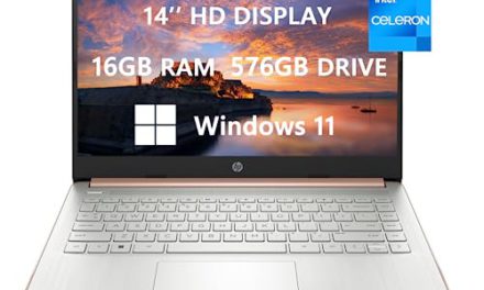 Upgrade Your College & Business Tech: Powerful 2023 HP Laptops with Intel Celeron, 16GB RAM, and Rose Gold Design