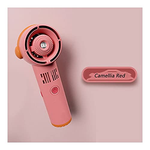 Compact USB Handheld Fan – Spray, Three-Speed – Perfect for Students, Office, Travel (Camellia Red)