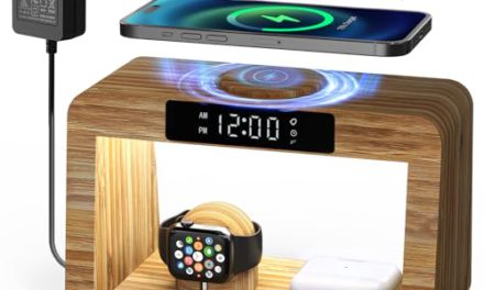 Ultimate Bamboo Charger: Fast Wireless Charging Hub for iPhone, AirPods, iWatch