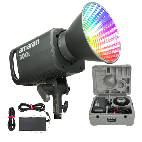 Powerful Aputure Amaran 300c LED Video Light: Vibrant RGBWW, Versatile CCT, & Umbrella Holder