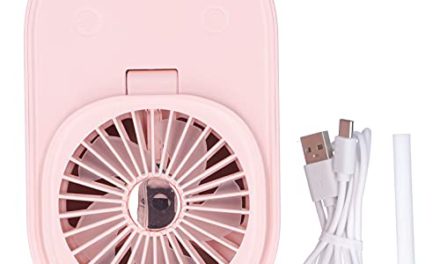 Portable 2-in-1 Desk Fan: Foldable, Humidifying, USB Rechargeable (Pink)