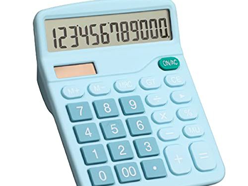 Portable Silent Solar Calculator – Perfect for Accounting Students! (Pink/Blue)