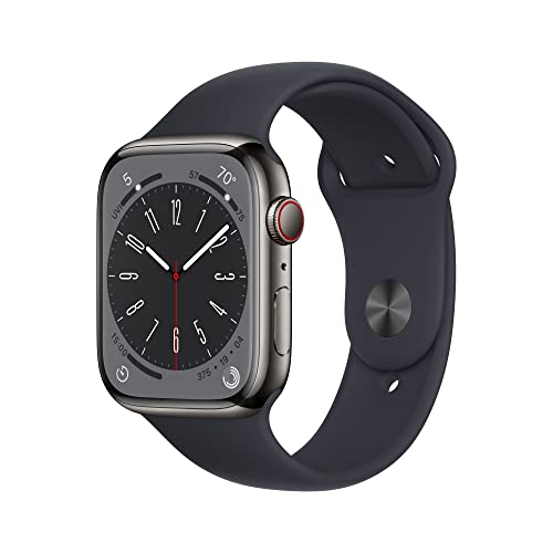 Revamped Apple Watch 8: GPS + Cellular, Graphite Stainless Steel, Midnight Sport Band – Limited Stock!