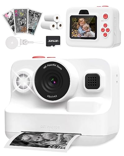 Capture Joy: Anchioo Kids Camera – Instant Print, HD, 32G SD Card – Perfect Christmas Gift