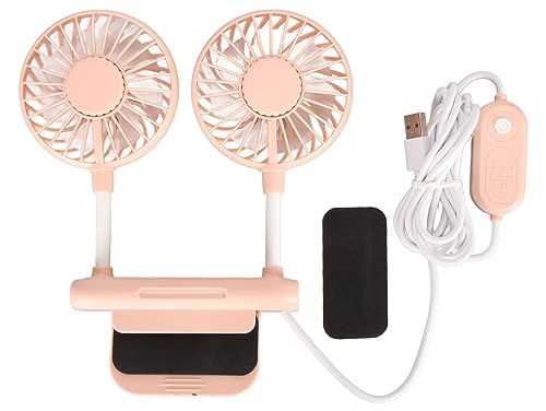 Powerful Clip-On Computer Fan: Stay Cool with Dual Fan Heads, USB-Powered Cooling for Monitor, Laptop – Pink