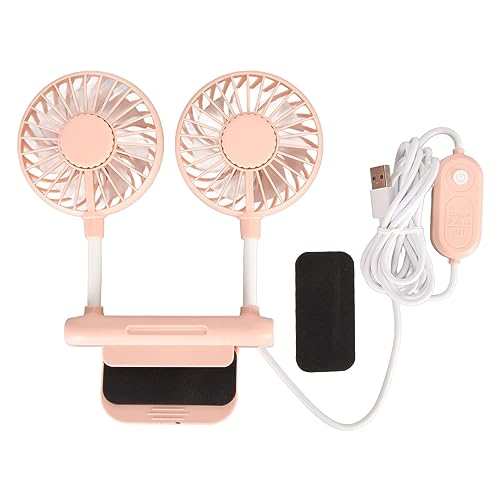 Powerful Clip-On Computer Fan: Stay Cool with Dual Fan Heads, USB-Powered Cooling for Monitor, Laptop – Pink