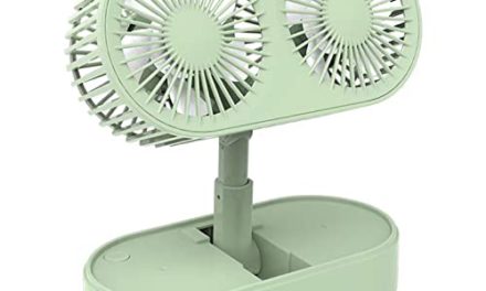 Powerful Dual-Head Desktop Fan: Compact & Foldable, Rapid Cooling for Office & School