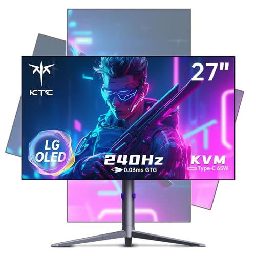 Ultimate Gaming Experience: KTC 27″ OLED Monitor – 1440p 240Hz, Lightning-Fast 0.03ms GTG, Immersive Speakers