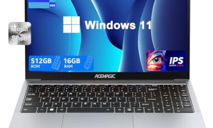 Powerful ACEMAGIC Laptop: 16GB RAM, 512GB SSD, Intel N95 Quad-Core, Windows 11, Metal Shell