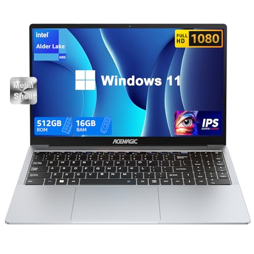 Powerful ACEMAGIC Laptop: 16GB RAM, 512GB SSD, Intel N95 Quad-Core, Windows 11, Metal Shell