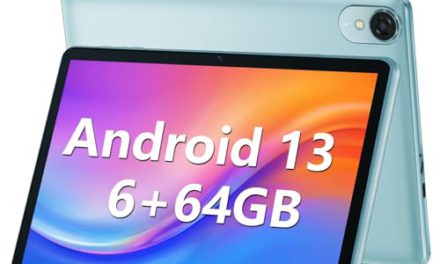 Powerful Android Tablet: 10.1″ IPS HD Display, 6GB RAM, 64GB ROM, Expandable to 512GB, Dual Speakers, Dual Cameras, Google Certified