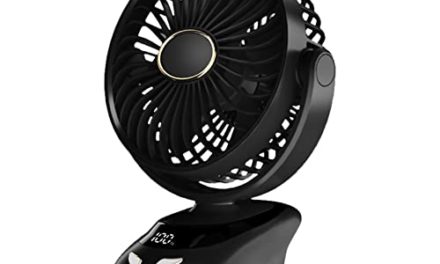 Powerful Portable Fan with LED Display for Home Office Car Seat Stroller Crib